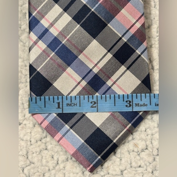 Nautica Tie Madras 100% Silk - Picture 2 of 3